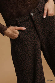 Umgee Leopard Print Wide Leg Pants | Pants Daverri Fashions