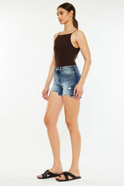 Kancan High Waist Raw Hem Denim Shorts | Denim Shorts Daverri Fashions