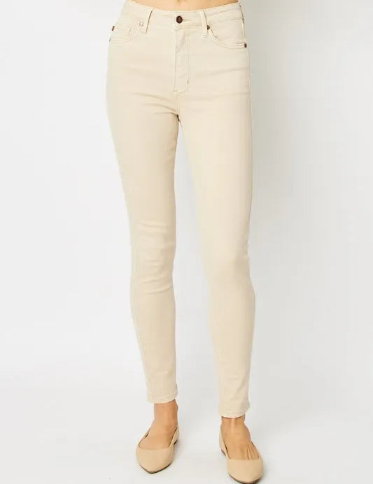 BONE Judy Blue Full Size Garment Dyed Tummy Control Skinny Jeans | Jeans Daverri Fashions