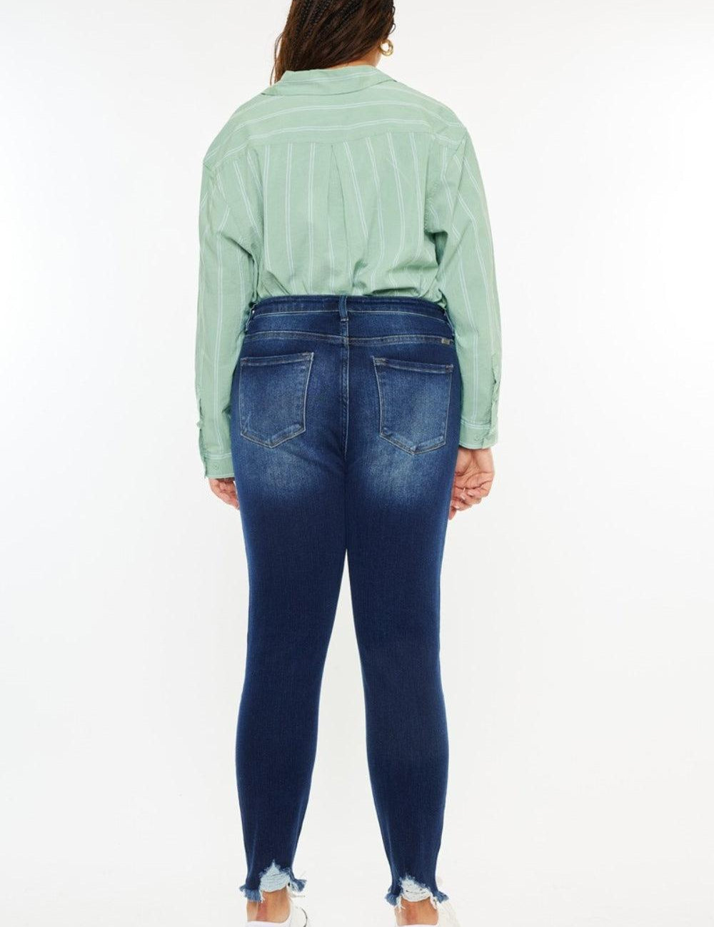 Kancan Full Size High Rise Frayed Ankle Skinny Jeans | Daverri Fashions