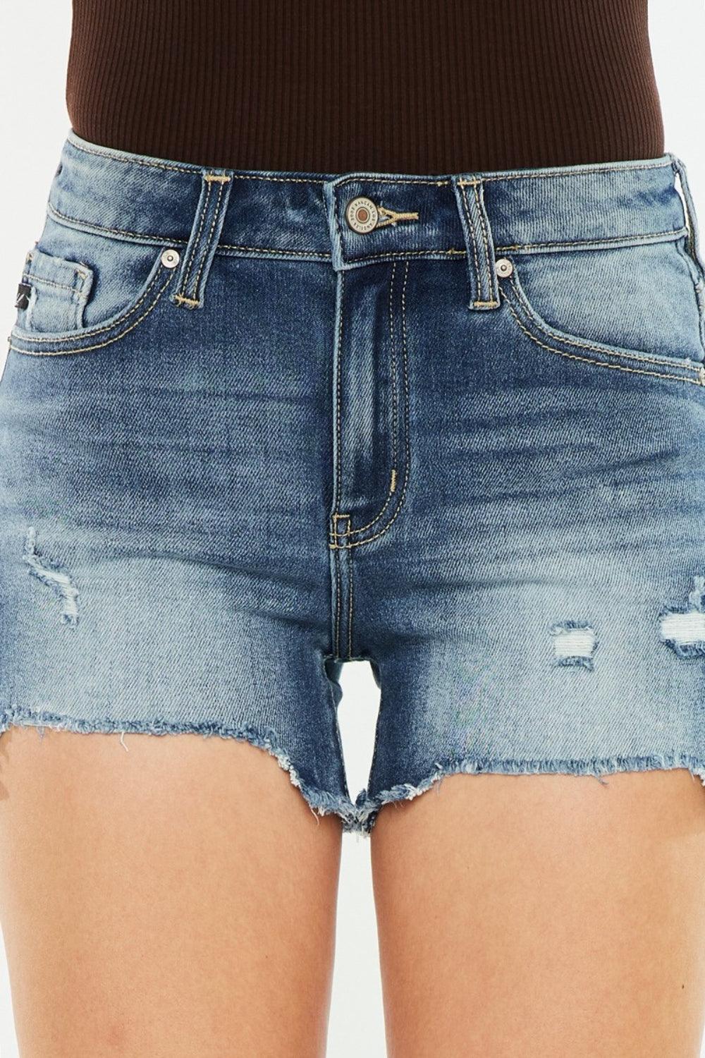 Kancan High Waist Raw Hem Denim Shorts | Denim Shorts Daverri Fashions