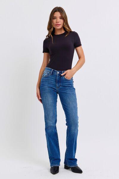 Judy Blue Mid-Rise Bootcut Jeans with Thermal Lining | Jeans Daverri Fashions