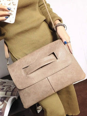 Tan One Size PU Leather Square Crossbody Bag | Cross Body Bags Daverri Fashions