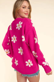 Haptics Daisy Floral Button Down Long Sleeve Cardigan | Cardigans Daverri Fashions