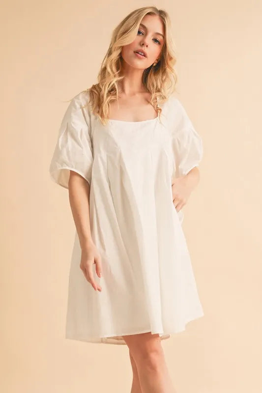Aemi + Co Square Neck Babydoll Dress with Pockets | Daverri Fashions
