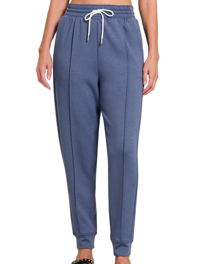 BLUE INDIGO Zenana Drawstring Scuba Sweatpants with Pockets Blue Indigo | Sweatpants Daverri Fashions