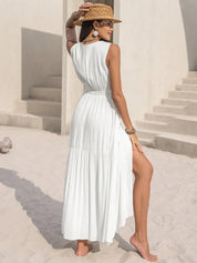 Slit V-Neck Sleeveless Maxi Dress | Maxi Dresses Daverri Fashions