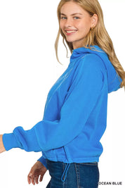 Zenana Fleece Pigment Dye Zip Up Hoodie with Pockets | Hoodies Daverri Fashions