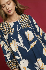 Umgee Floral High-Low Babydoll Dress | Mini Dresses Daverri Fashions