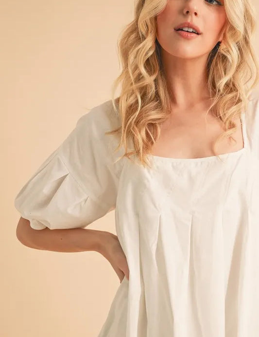 Aemi + Co Square Neck Babydoll Dress with Pockets | Daverri Fashions
