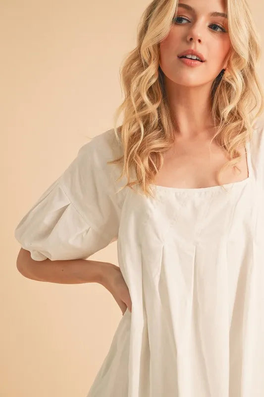 Aemi + Co Square Neck Babydoll Dress with Pockets | Daverri Fashions