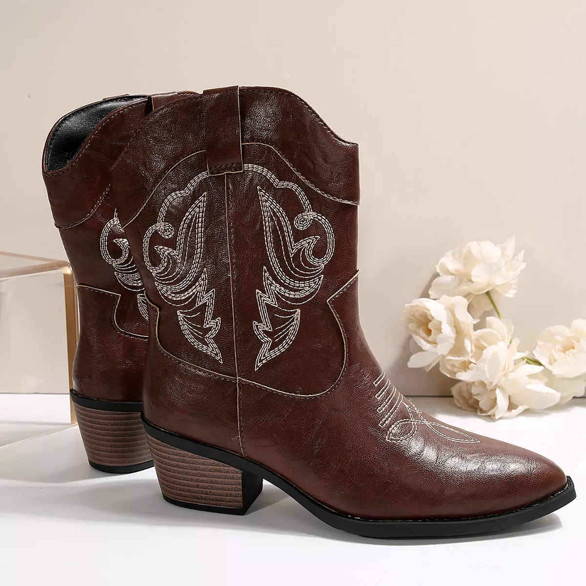 Sami Western Cowboy Boots with Embroidered Design | Boots Daverri Fashions