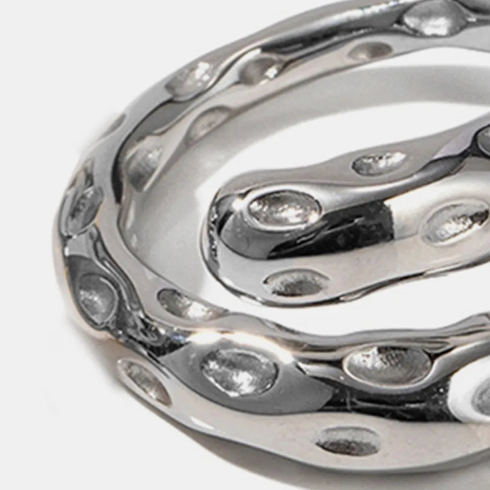 Titanium Steel Gold-Plated Bypass Ring | Rings Daverri Fashions