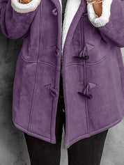 Full Size Cozy Sherpa Lined Toggle Coat with Hood Plus Size | Coats Daverri Fashions