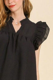 Umgee Full Size Layered Ruffle Sleeve Mini Dress Plus Size | Mini Dresses Daverri Fashions