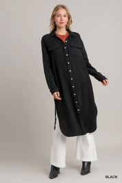 Umgee Cotton Gauze Button Down Shirt Dress | Midi Dresses Daverri Fashions