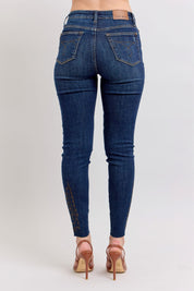 Judy Blue Full Size Embroidered High Rise Skinny Jeans Plus Size | Jeans Daverri Fashions