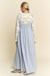Davi & Dani Plaid Smocking Sleeveless Maxi Dress | Maxi Dresses Daverri Fashions