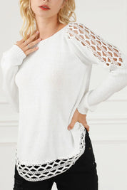 Scoop Neck Hollow Out Sweater | Daverri Fashions