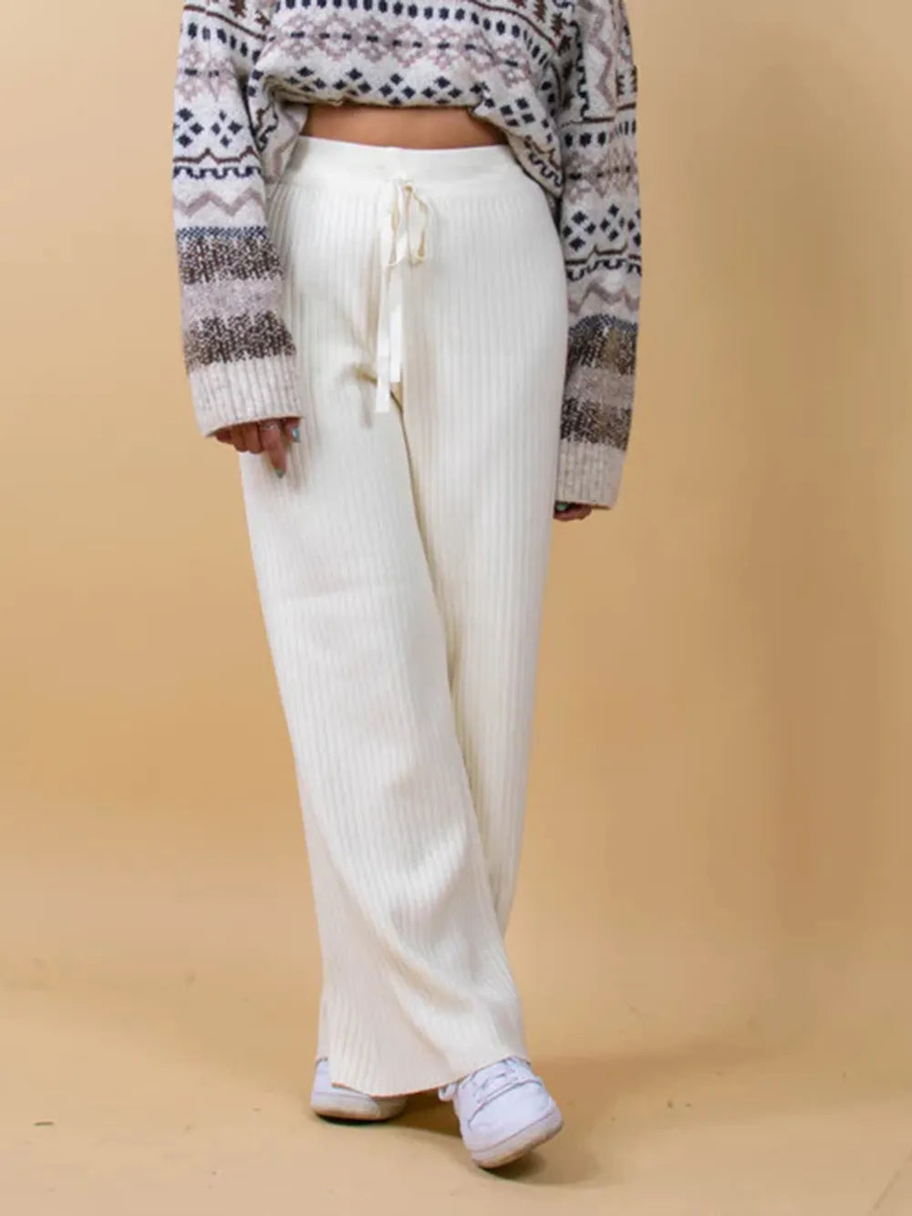 Ribbed Wide Leg Sweater Pants | Bottoms Daverri Fashions