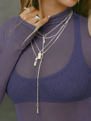 Mock Neck Long Sleeve Sheer Top | Tops Daverri Fashions