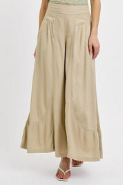 RISEN Shirring Detail Wide Leg Pants | Pants Daverri Fashions