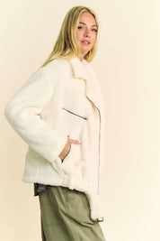 Davi & Dani Faux Fur Zip Up Jacket | Daverri Fashions