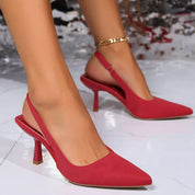 Red Point Toe Stiletto Pumps | Daverri Fashions