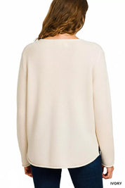 Zenana Beach V Neck Sweater | Sweaters Daverri Fashions