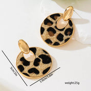 Leopard Circle Dangle Earrings | Earrings Daverri Fashions