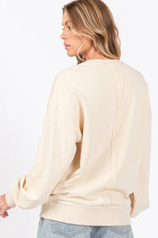 SAGE + FIG LOVE Path Applique Drop Shoulder Sweatshirt | Sweatshirts Daverri Fashions
