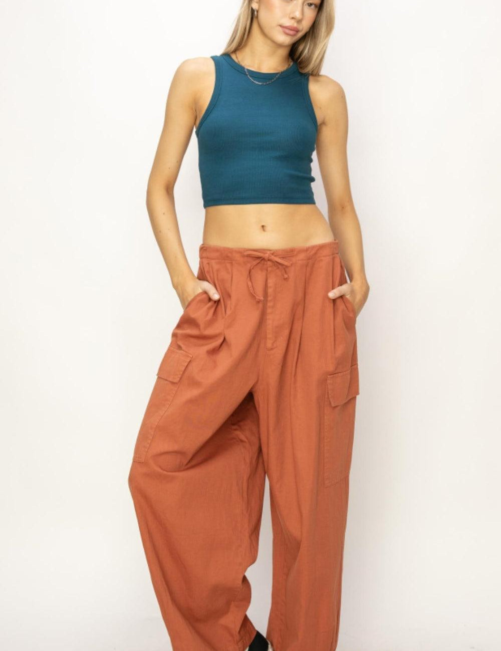 BAKED GLAY HYFVE Drawstring Cargo Wide Leg Pants | Pants Daverri Fashions