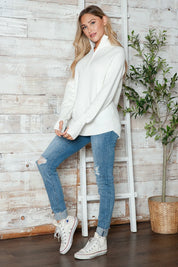 Half Zip Long Sleeve Knit Top | Knit Tops Daverri Fashions