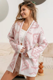 BiBi Aztec Pattern Open Front Cardigan | Cardigans Daverri Fashions