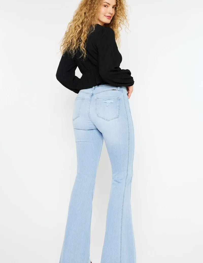 Kancan High Rise Curvy Flare Jeans | Jeans Daverri Fashions