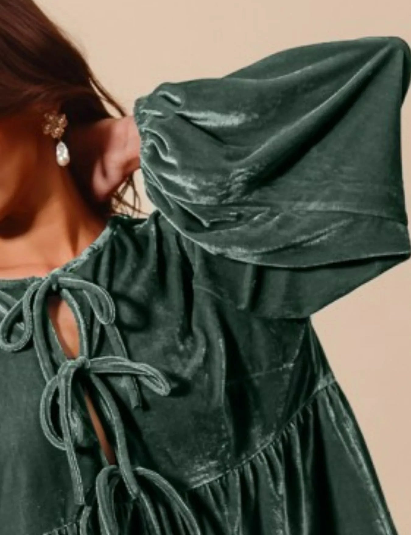 SO ME Spaghetti Strap Front Tie Velvet Holiday Blouse | Daverri Fashions