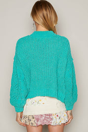 POL Mock Neck Cable Knit Sweater | Sweaters Daverri Fashions