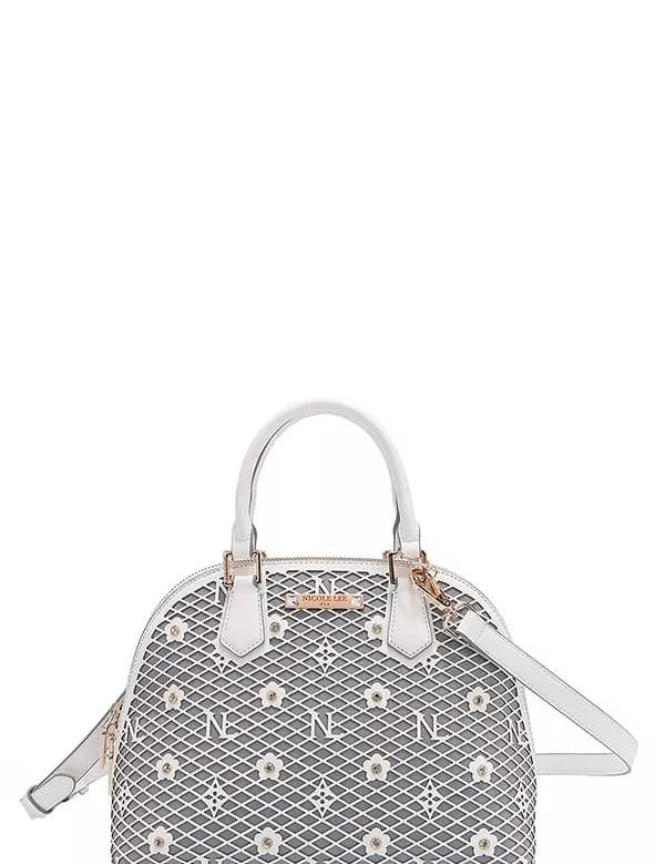 WHITE OS Gracie Dome Satchel | Handbags Daverri Fashions
