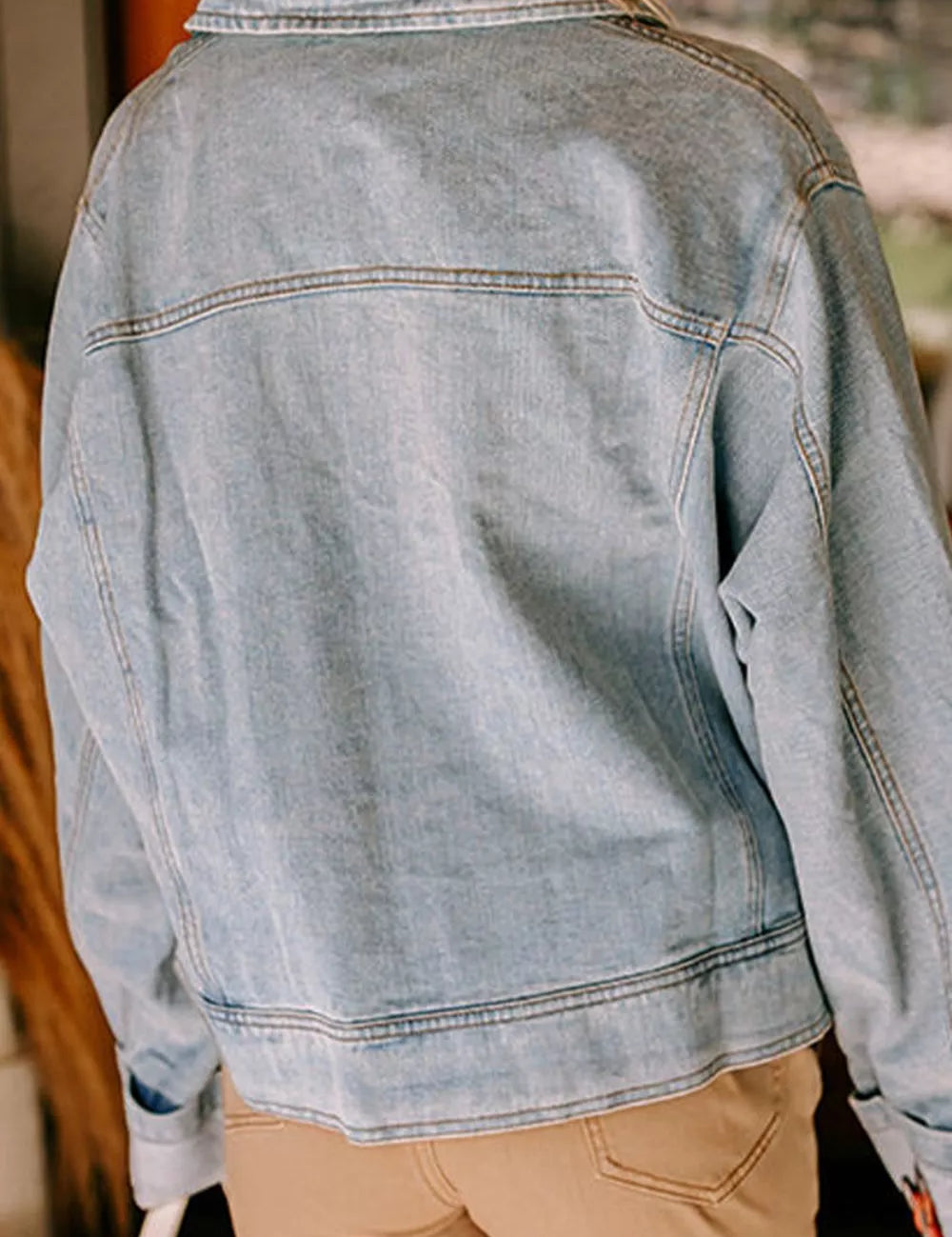 Zip Up Drop Shoulder Denim Jacket | Denim Jackets Daverri Fashions