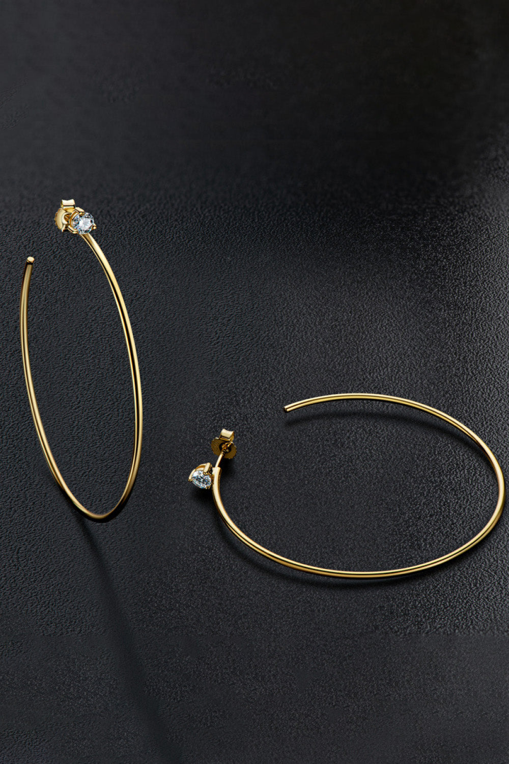 Adored 925 Sterling Silver Moissanite Hoop Earrings | Sterling Silver Earrings Daverri Fashions