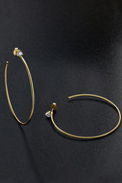 Adored 925 Sterling Silver Moissanite Hoop Earrings | Sterling Silver Earrings Daverri Fashions