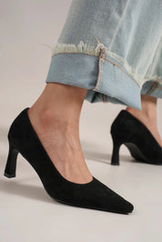 Beast Fashion Faux Suede Point Toe Pumps | Heels Daverri Fashions