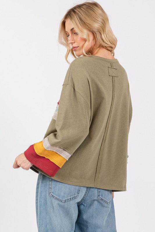 SAGE + FIG French Terry Color Block T-Shirt | T-Shirts Daverri Fashions