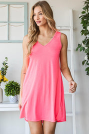 Heimish Full Size V-Neck Mini Tank Dress with Pockets | Tank Dresses Daverri Fashions