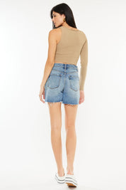 Kancan Full Size Raw Hem High Waist Denim Shorts | Denim Shorts Daverri Fashions
