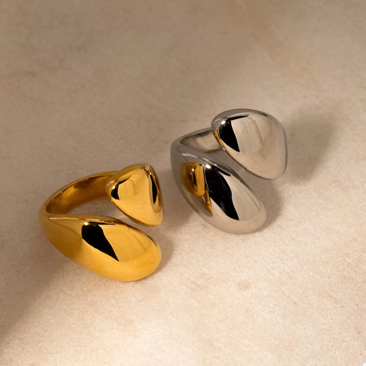 Stainless Steel Bypass Ring | Rings Daverri Fashions
