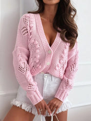 Button Up V-Neck Cardigan | Cardigans Daverri Fashions