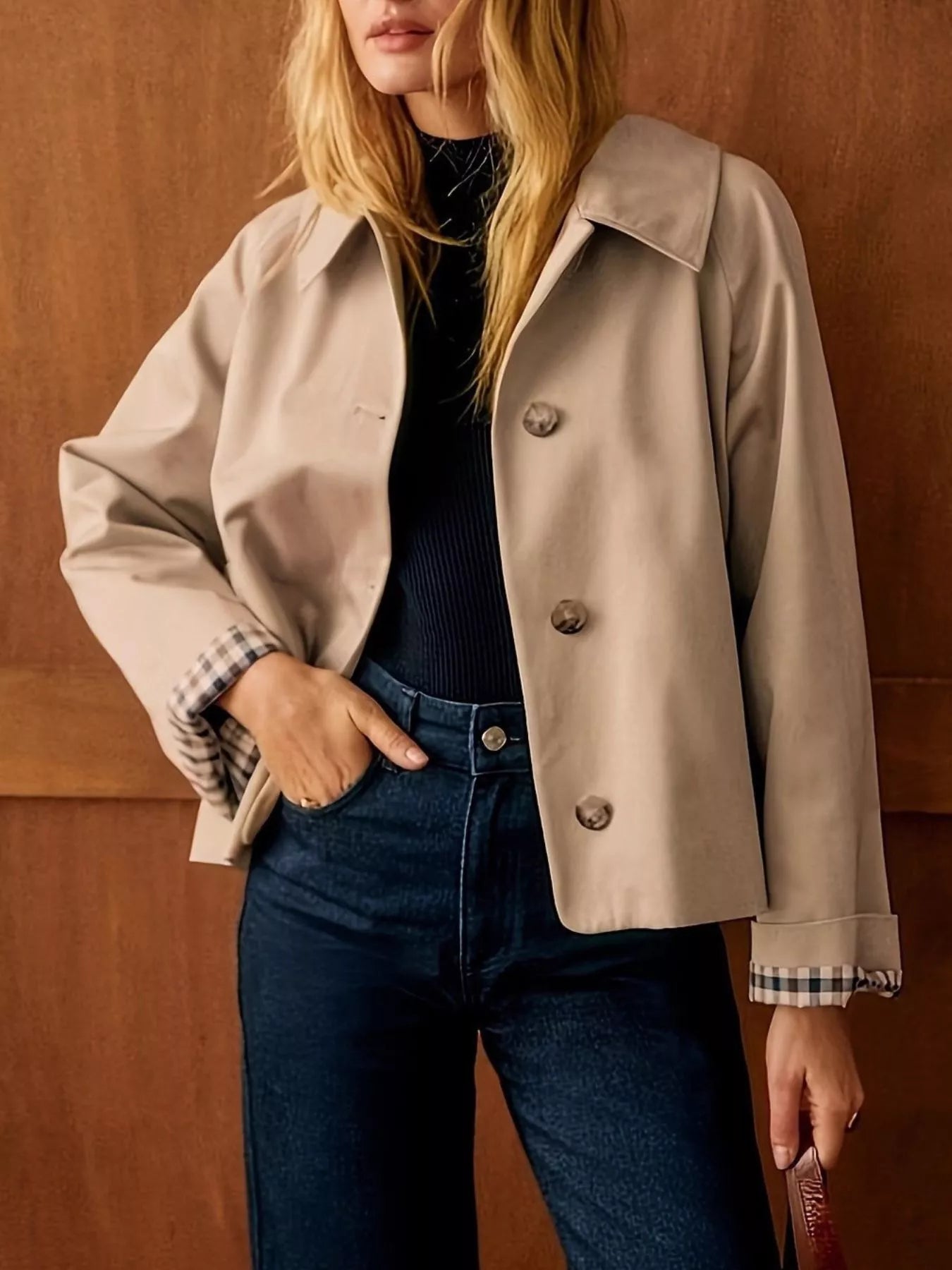 Button-Down Long Sleeve Jacket | Jackets Daverri Fashions