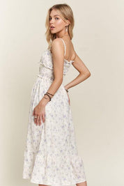 ADORA Smocked Floral Sweetheart Neck Cami Dress | Daverri Fashions