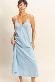 HYFVE Dyed V-Neck Loose Dress | Daverri Fashions